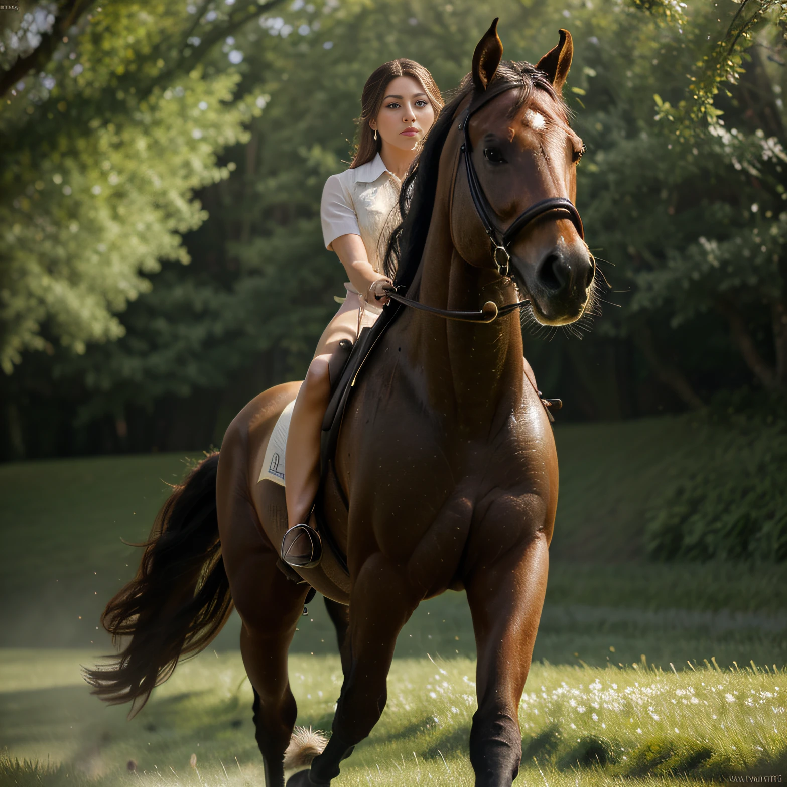 best quality,4k,8k,highres,masterpiece:1.2,ultra-detailed,realistic,photorealistic:1.37,portraits,HDR,UHD,beautiful detailed eyes,beautiful detailed lips,extremely detailed eyes and face,long eyelashes,oil painting,concept artists,vivid colors,sharp focus,studio lighting,colorful,beautiful horse running in a green field,flowing mane and tail,muscular body and strong legs,horse galloping with grace and elegance,powerful stance,soft sunlight casting warm glow on the horse,subtle shadows highlighting the contours of the horse's body,optimal composition and balance,breathtaking artistry,showcasing the majesty and beauty of the horse.