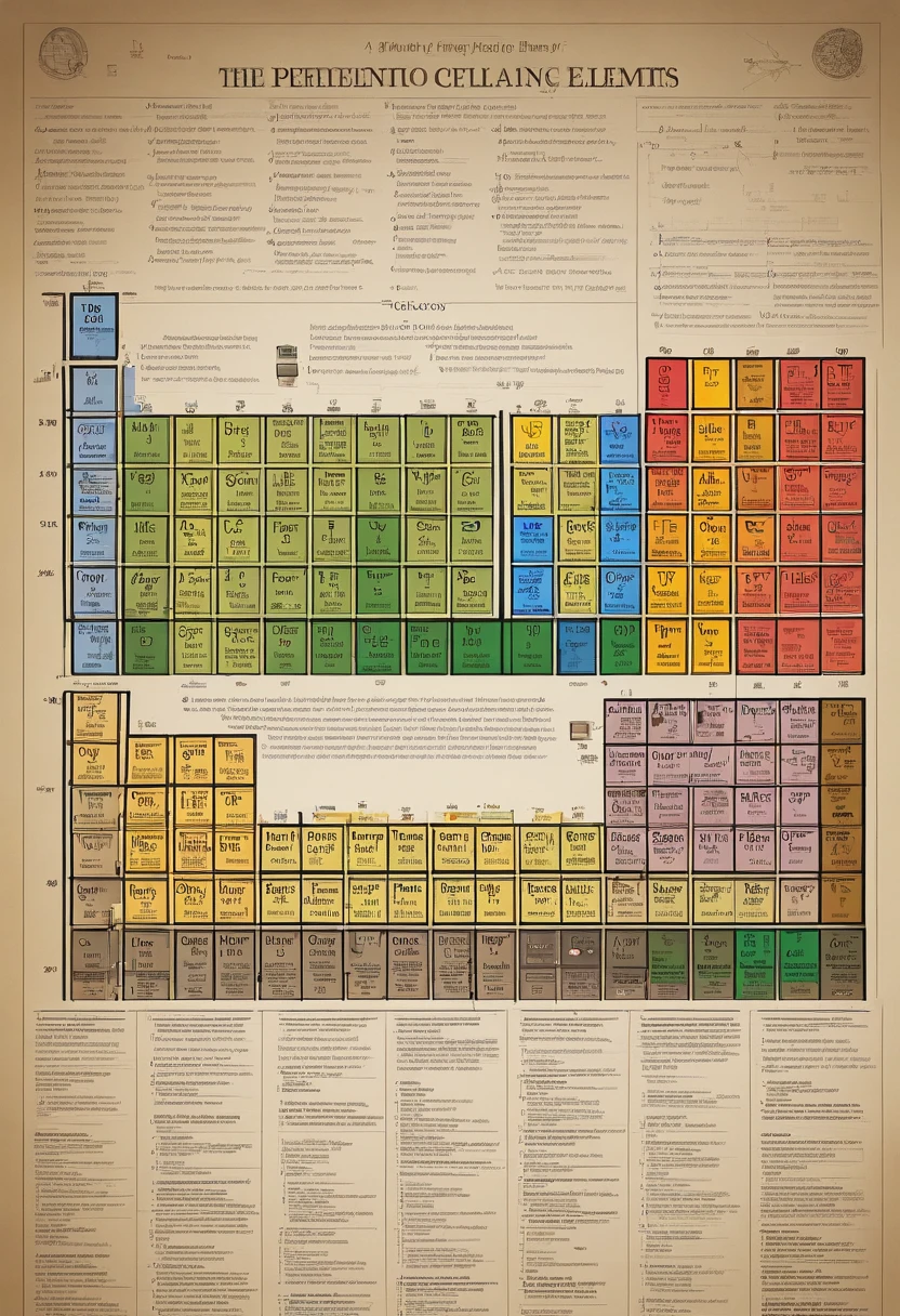 A photo of a perfectly arranged periodic table of elements with accompanying study notes,The Big Bang Theory TV Show,Sheldon Cooper