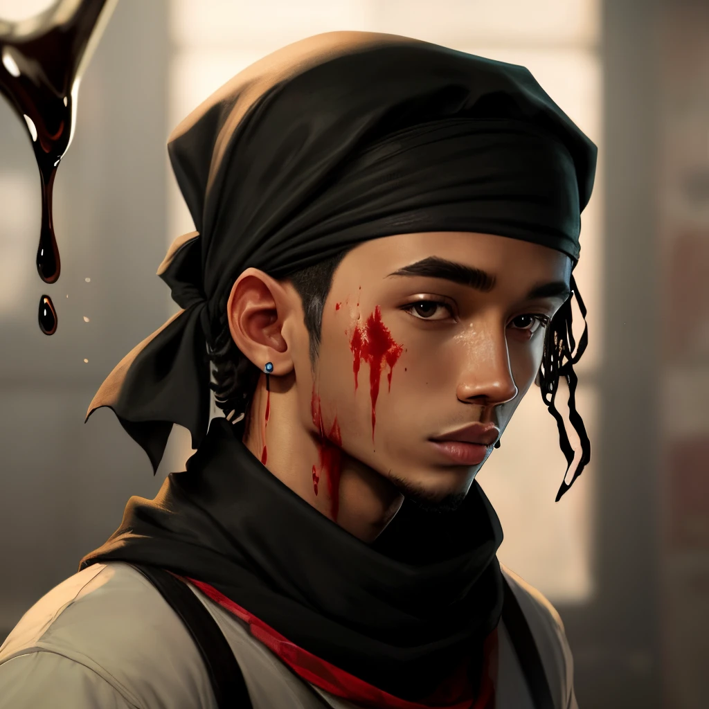 Black bandana dripping blood