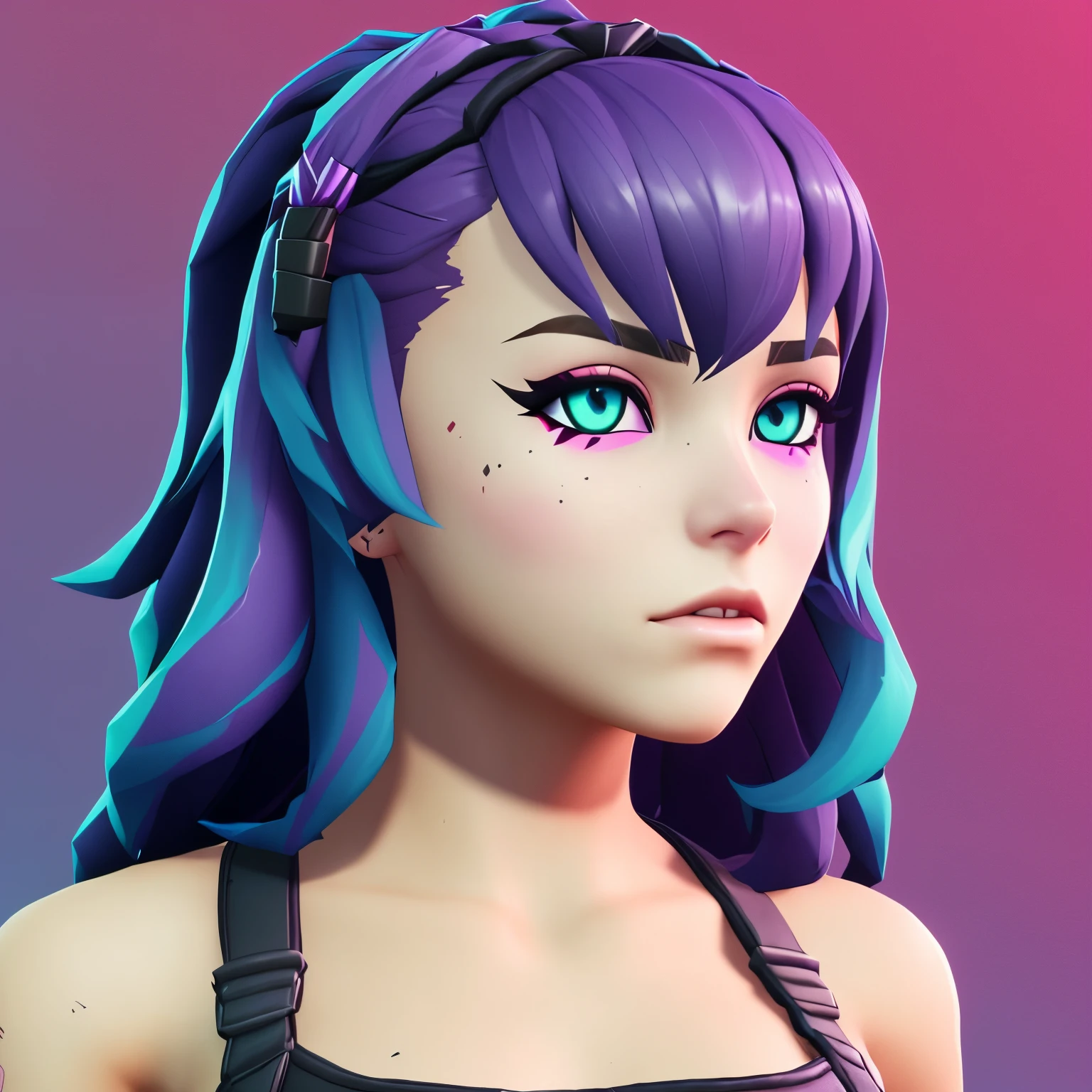 Fortnite skin mit braunen Haaren,blau Augen Girl