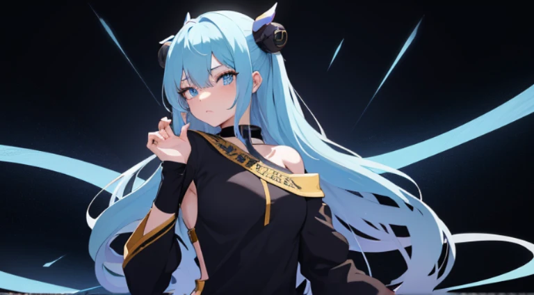 Anime girl with long hair and blue eyes standing in front of black background, best anime 4k konachan wallpapers, Anime style 4k, badass anime 8 k, Anime art wallpaper 8K, Anime art wallpaper 4k, Anime art wallpaper 4k, 4k anime wallpapers, Anime wallpaper 4k, Anime wallpaper 4k, Anime cute art style