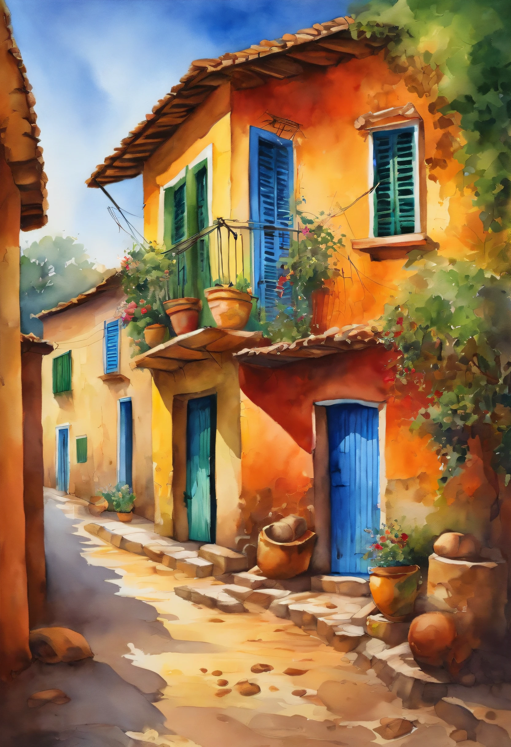 Bright colors, Best Quality, masutepiece, 超High Resolution, (Realistic photos:1.4), surrealism, It's like a dream,melting,street in rural Brazil, Casas Coloniais