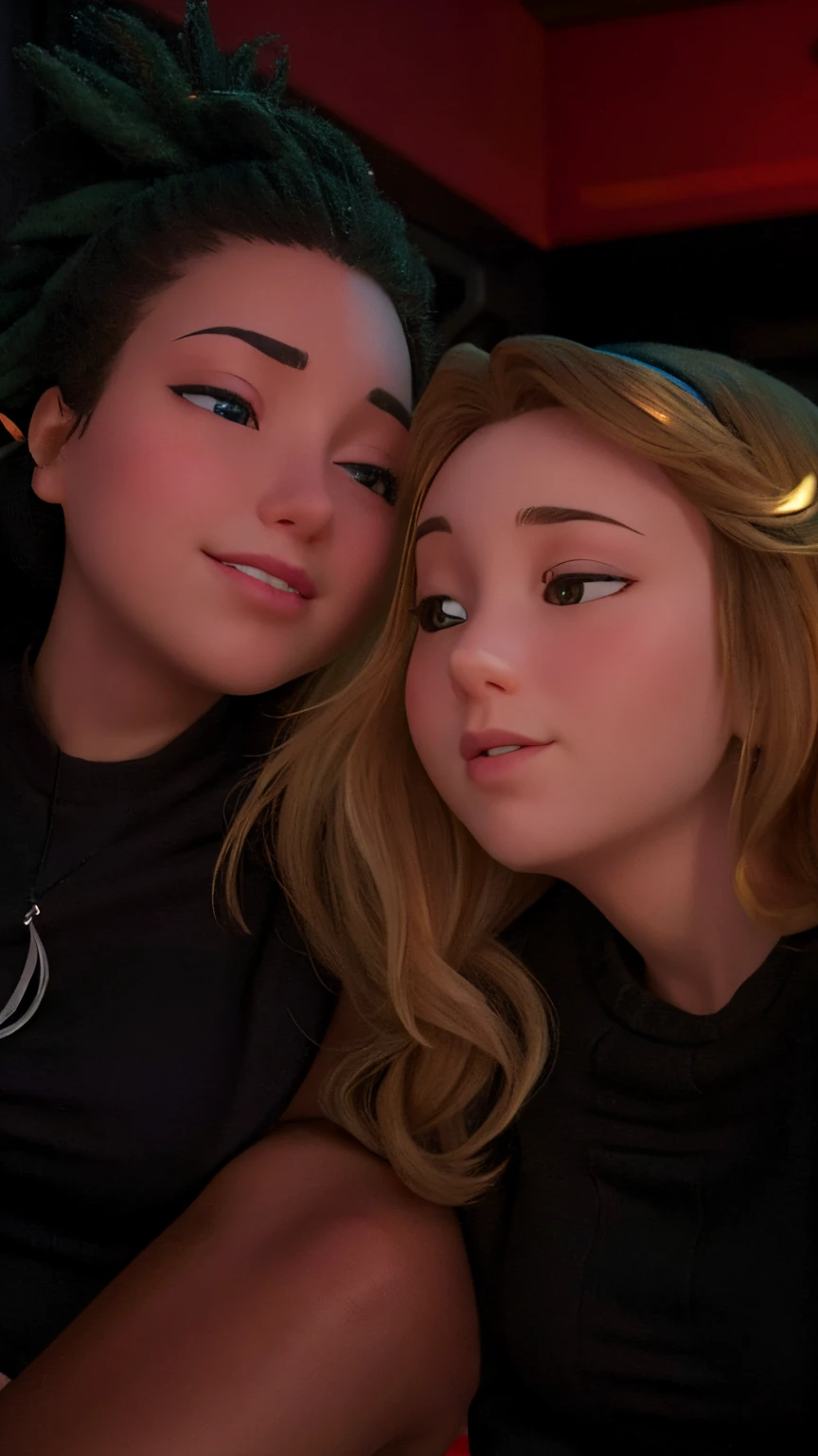 Two female friends sitting at the bar