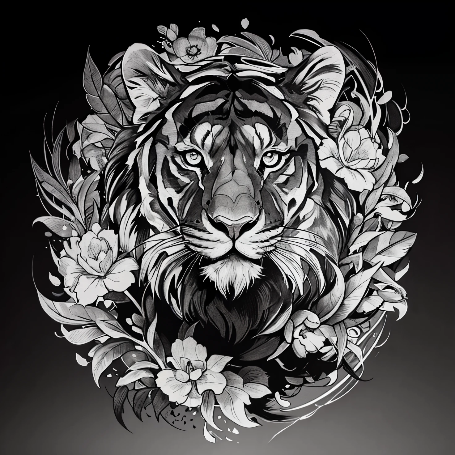 Coloring page isolated black lion