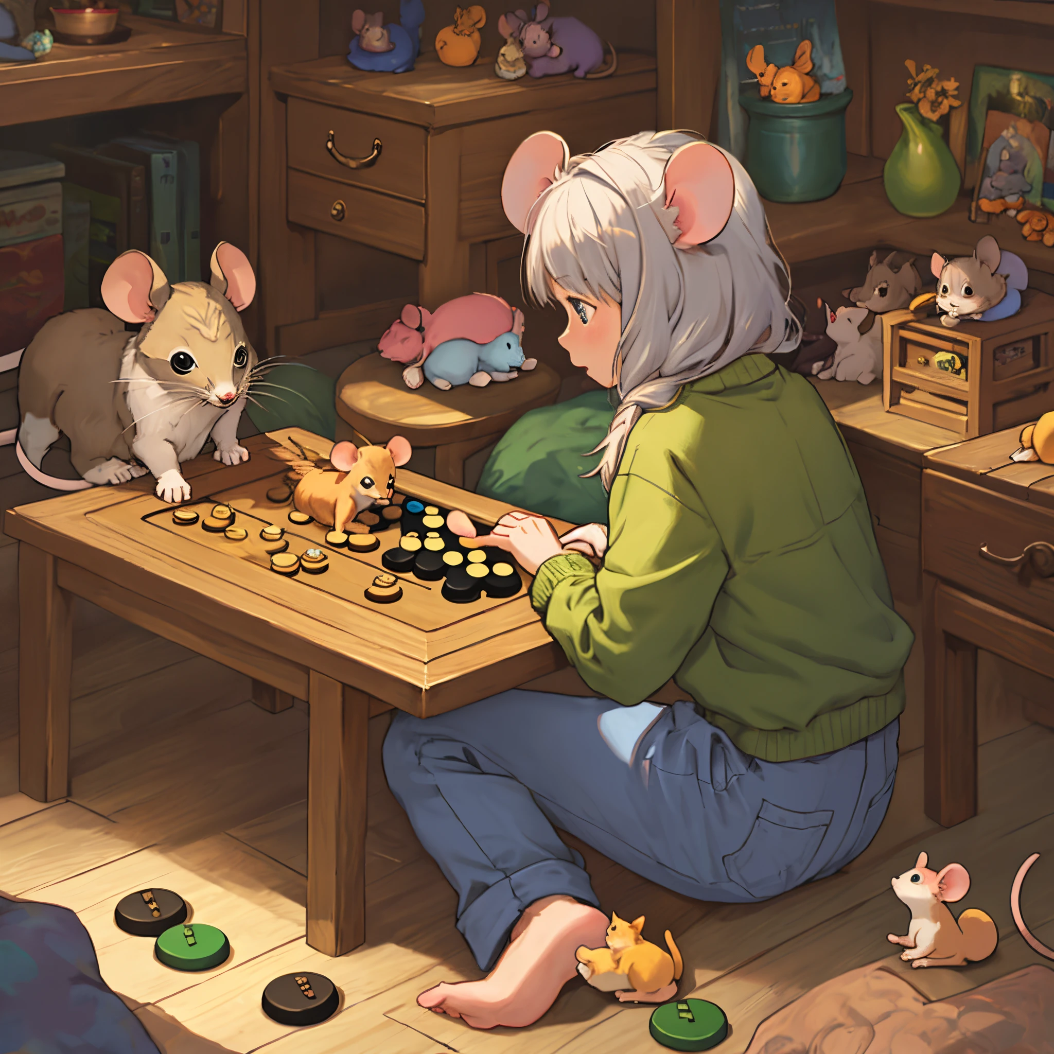 Mouse playing mancala