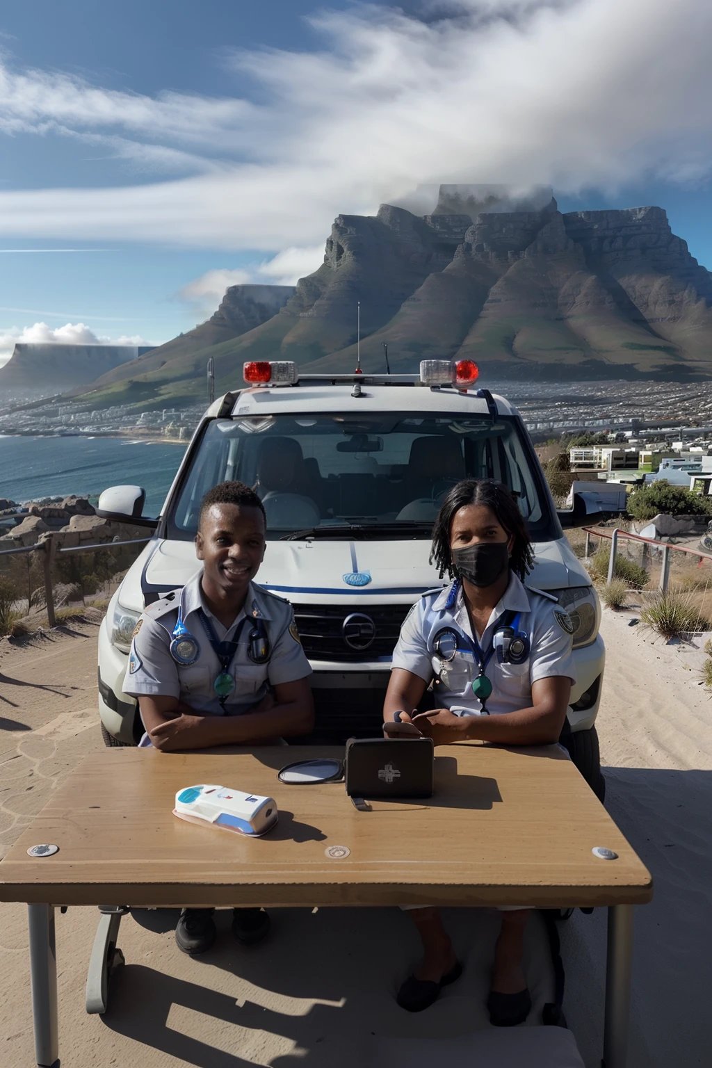 Merge community medics  Cape Town response vehicle on table mountain