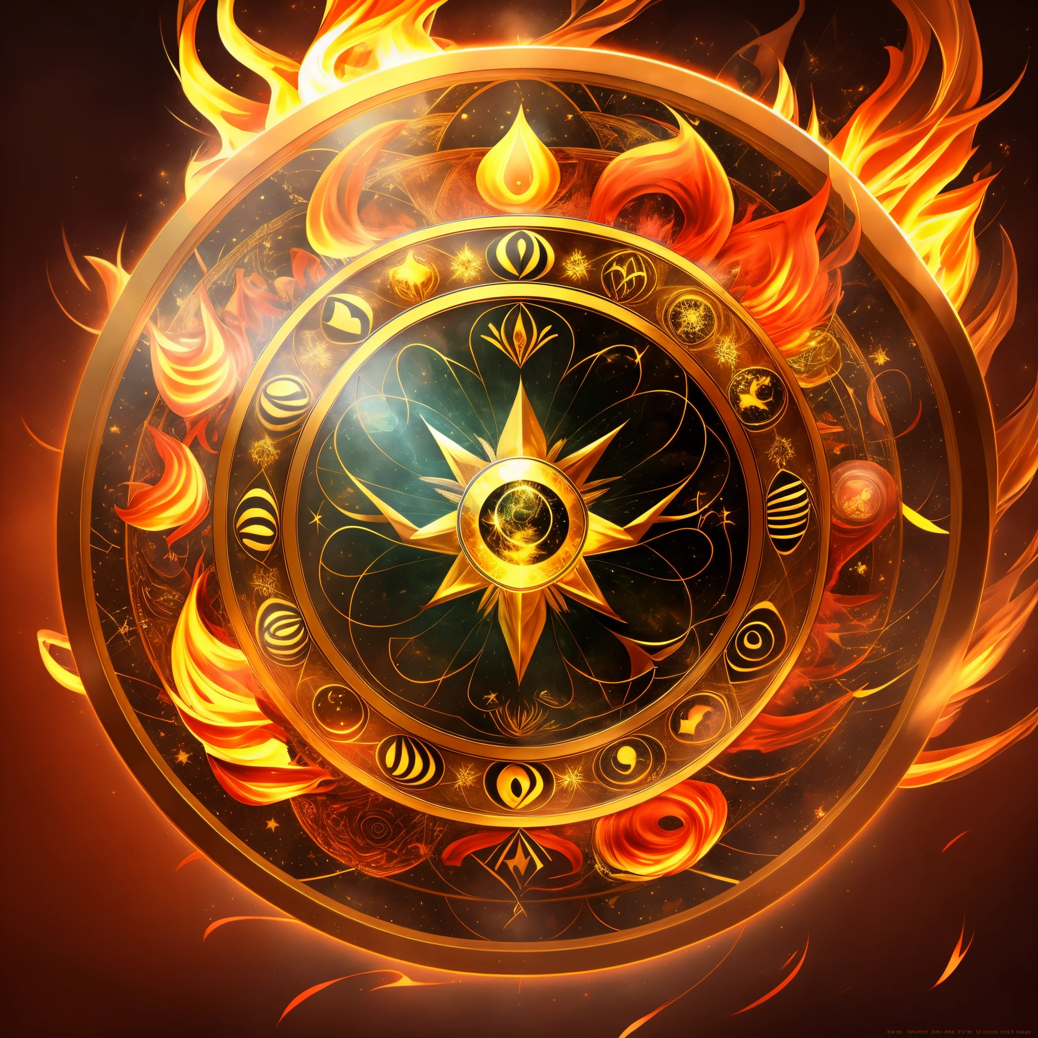 Create an image of the zodiac sign of Capricorn with flames on the sides and inside a circle for a logo --auto --s2