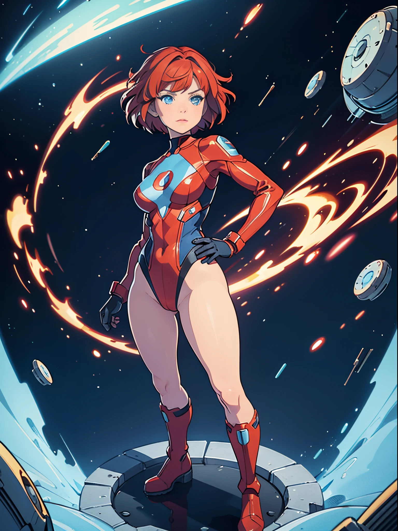 (best quality,4k,highres,masterpiece:1.2),ultra-detailed,superhero,mature lady,bare legs,gloves,leotard,spinning like a hurricane,illustration,vivid colors,dramatic lighting