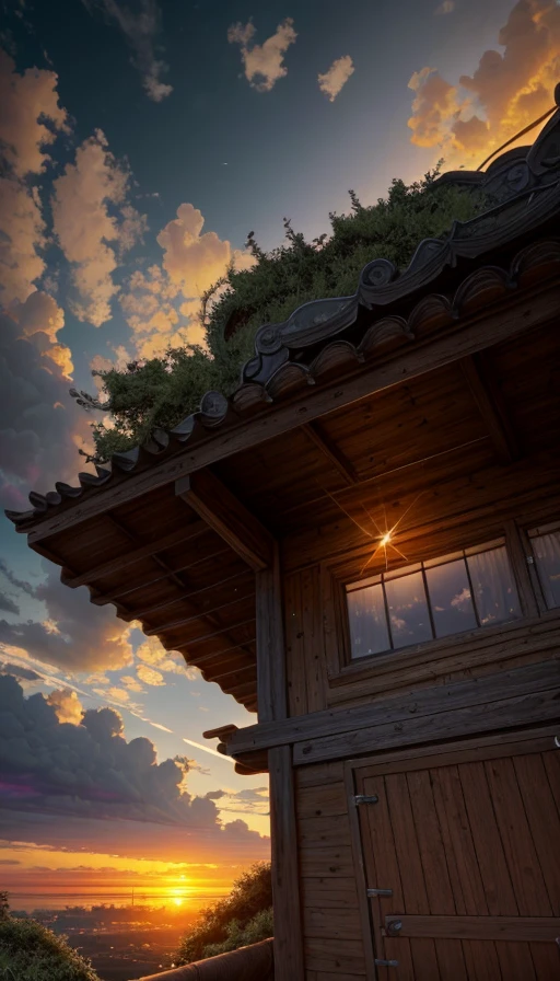 highres, imagination, (realistic), clear skies, composition, sunset, (hdr:1.5), outdoors, intricate details, best quality