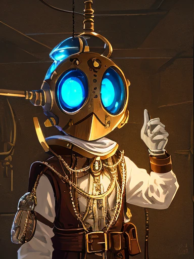 Object Head,lamp head human,Explorer,adventurer,animesque,steampunc,Fashionable