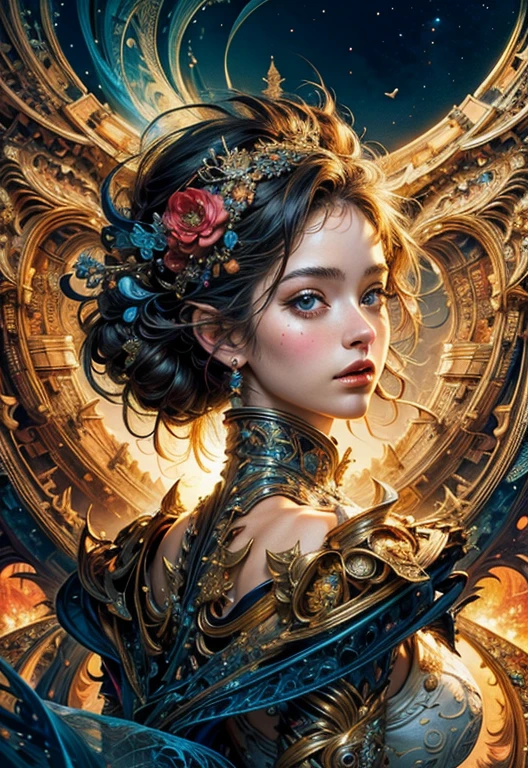(masterpiece, top quality, best quality, official art, beautiful and aesthetic:1.2), (1girl), extreme detailed,(fractal art:1.3),colorful,highest detailed