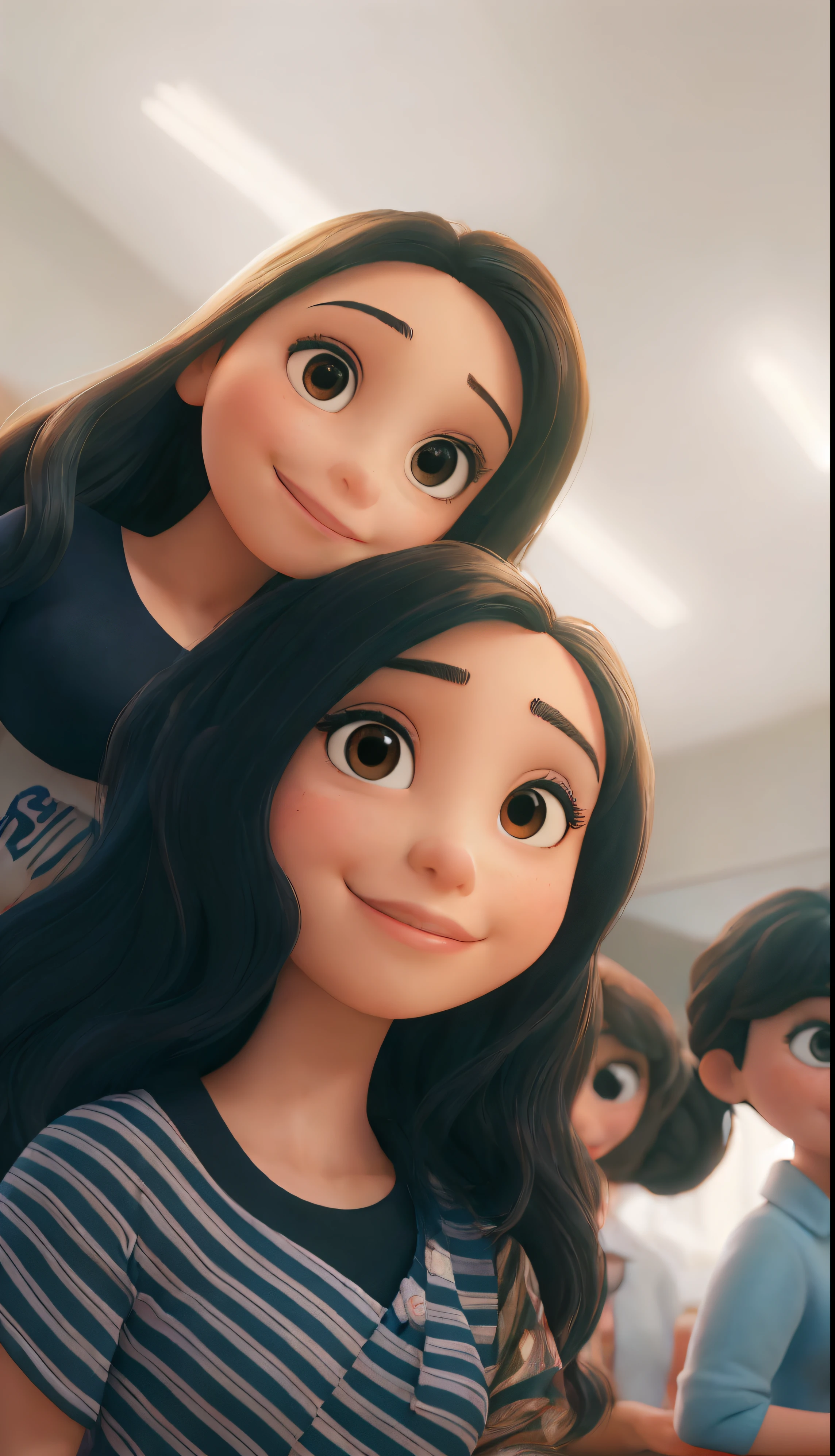 there are two Latina women that are posing for a picture together, modeling for dulce and gabanna, beautiful faces, profile pic, charli bowater and artgeem, beautiful girls, both smiling for the camera, in the background, student, profile picture, looking defiantly at the camera, smooth in the background, smooth in the background