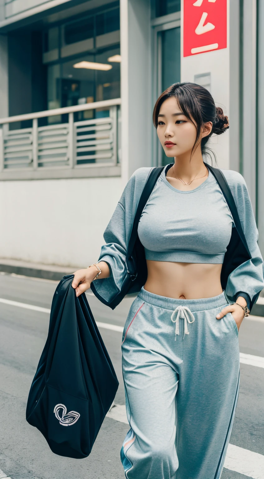 in the rhythm of the city&#39;impetuous，Calling the hearts of Korean women，Open the magical door to sports and leisure。Discover unique fashion elements，Sports and leisure go hand in hand，Create the perfect harmony of fashion and practicality，Look at breasts 1：3。Unleash the magic of athleisure，Korean women feel the ease of traveling freely in the city。No longer bound，Life becomes like a comfortable adventure，The magic of fashion and practicality makes every step he takes full of confidence。Korean women express excitement about fashion on social media，Ignite the sports and leisure craze。More and more people are starting to follow this fashion slogan，Enjoy the magical beauty of movement and comfort