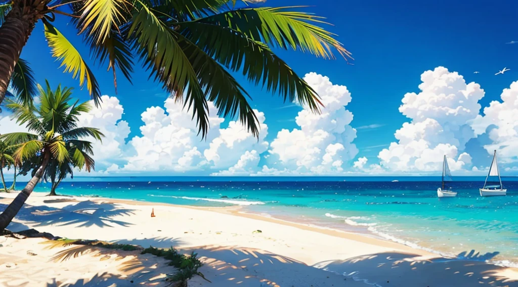 background sunny beach, 64k, UHD, commissioned, vivid, first person view