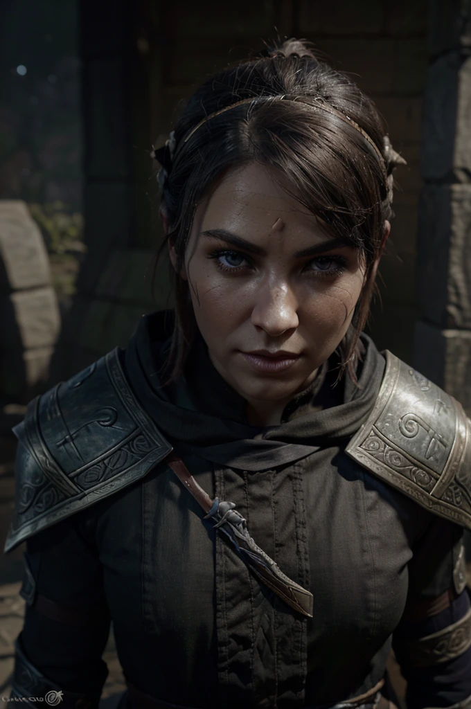 a close up of a person with a bow and a bow, elder scrolls online, thief warrior, eso armor, the elder scrolls vi, elderscrolls, elder scrolls art, elder scrolls v, with hand crossbow, elder scrolls, the elder scrolls, video game character art, epic elder scrolls art, action rpg video game, technomancer