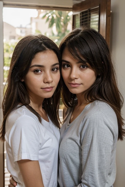2 fille au corps et au nez luisant 