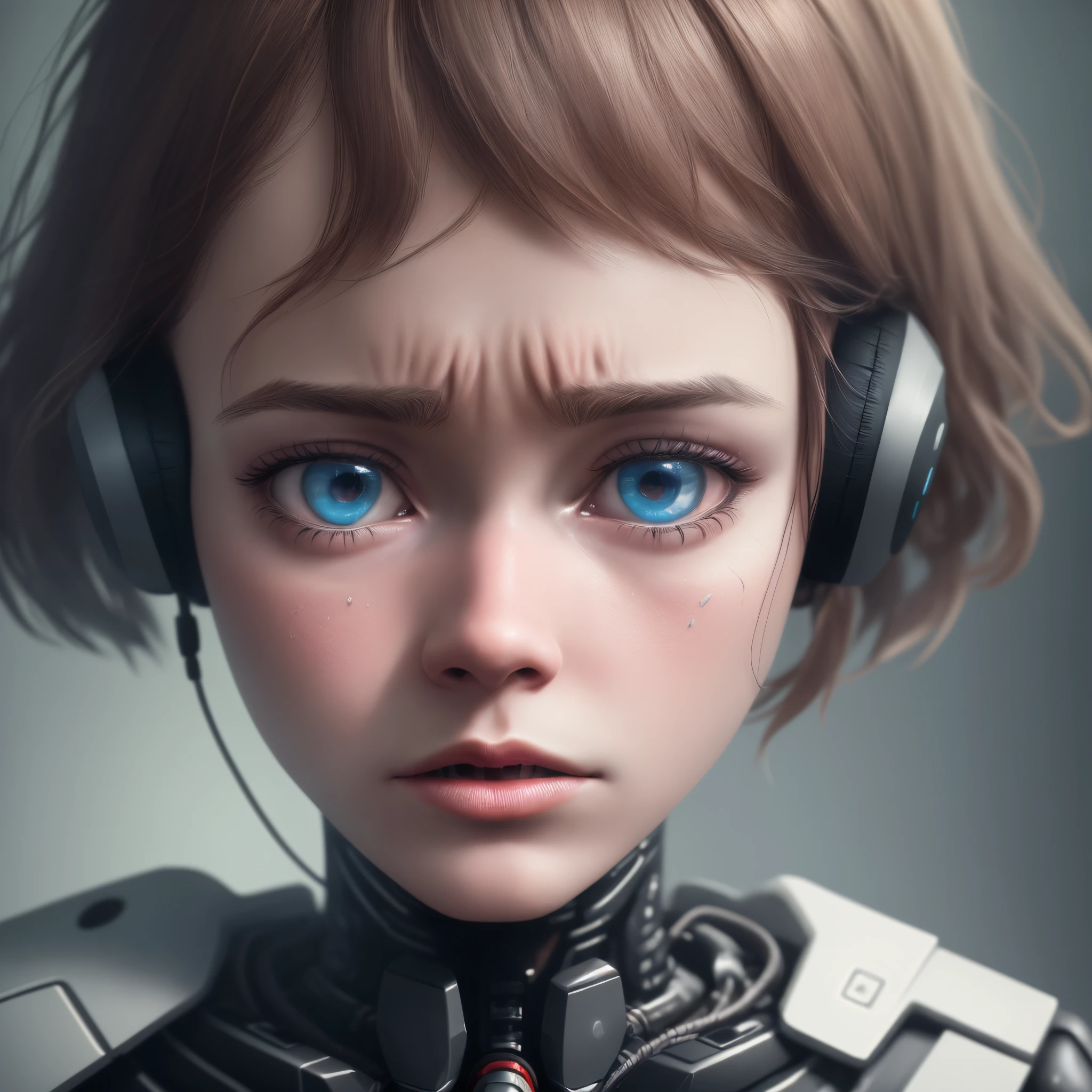 Generate an image with artificial intelligence of high quality, advanced details, and a cinematic style depicting a person with anxiety. Capture the emotional complexity and nuances of anxiety authentically, utilizing technology to convey the intensity of this experience