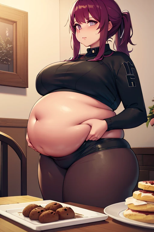 Kafka, fat, large, big belly, standing, pregnant, fat, large stomach, fatty, fat, large belly, standing, fat belly, very fat, large stomach, chubby,very fat, safe for work, obese, giant belly, fat, huge, heavy, very fat, safe for work, fat, large belly, standing, grabbing belly, very fat, large stomach, chubby (best quality, masterpiece),safe for work, obese, giant belly, fat, huge, heavy, very fat, safe for work, fat, large belly, standing, grabbing belly, very fat, large stomach, chubby (best quality, masterpiece), Christmas, wearing sweater, eating, sitting down, table full of food, cookies, eating cookies, very fat, Christmas season, Christmas time, Christmas season, holidays, Christmas sweater,
