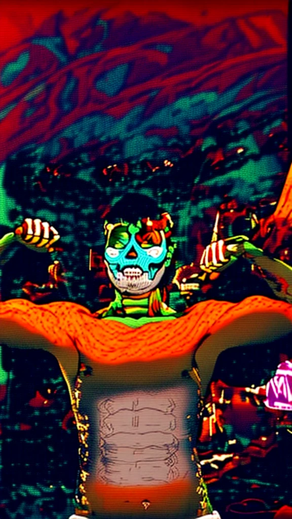 Hombre arafed y pintura facial blanca., Skull face painting, con pintura facial de metal negro, Pintura , dia de los muertos!!, dia de los muertos. 8 mil, ( ( dia de los muertos ) ), el dia los muertos!, (dia de los muertos), ( dia de los muertos ) anime, calidad alta mega alta calidad musculatura grande