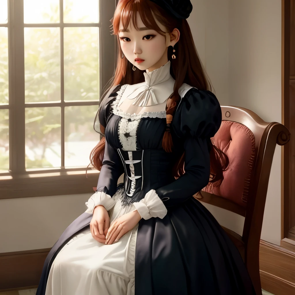 jisoo from blackpink with victorian dress