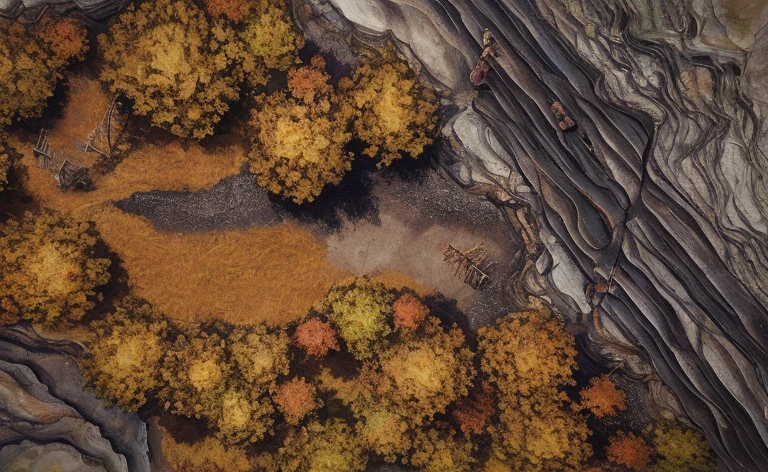 there is a photo of a painting of a forest with trees, floresta detalhada, arte digital altamente detalhada, arte do jogo ultra detalhada, ambiente intrincado detalhado, arte digital superdetalhada, fundo do espinho. d&d, detailed trees and cliffs, pintura digital muito detalhada, arte digital detalhada, arte detalhada do jogo, Arte digital altamente detalhada em 4k, detalhes intrincados no ambiente, crescimento excessivo do outono