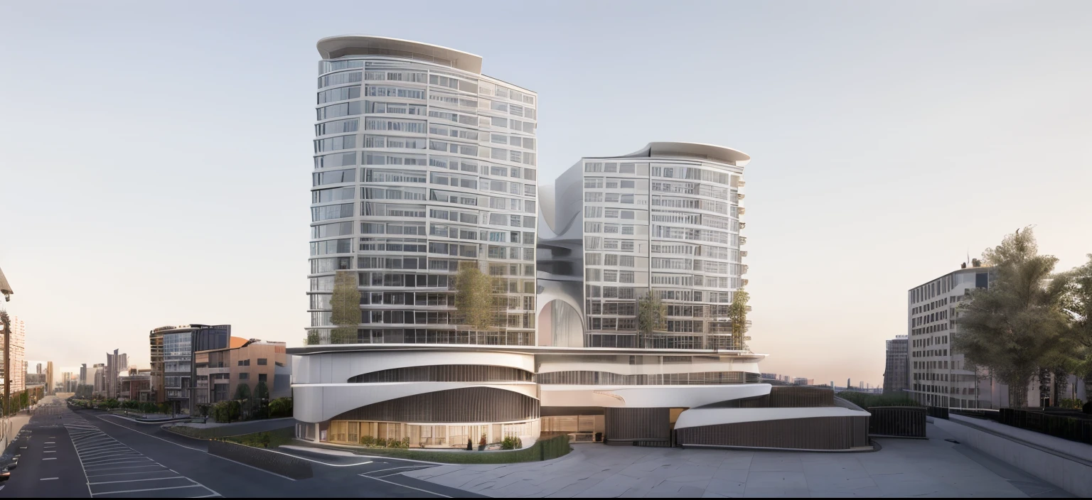 there are two tall buildings that are standing in the middle of a street, architectural render, architectural concept, complex 3 d render, complex 3d render, architecture render, architectural rendering, architectural 3 d render, perspective view, circular towers, architectural illustration, mantra rendering, architectural visualisation, in style of zaha hadid architect, architectural concepts, two organic looking towers