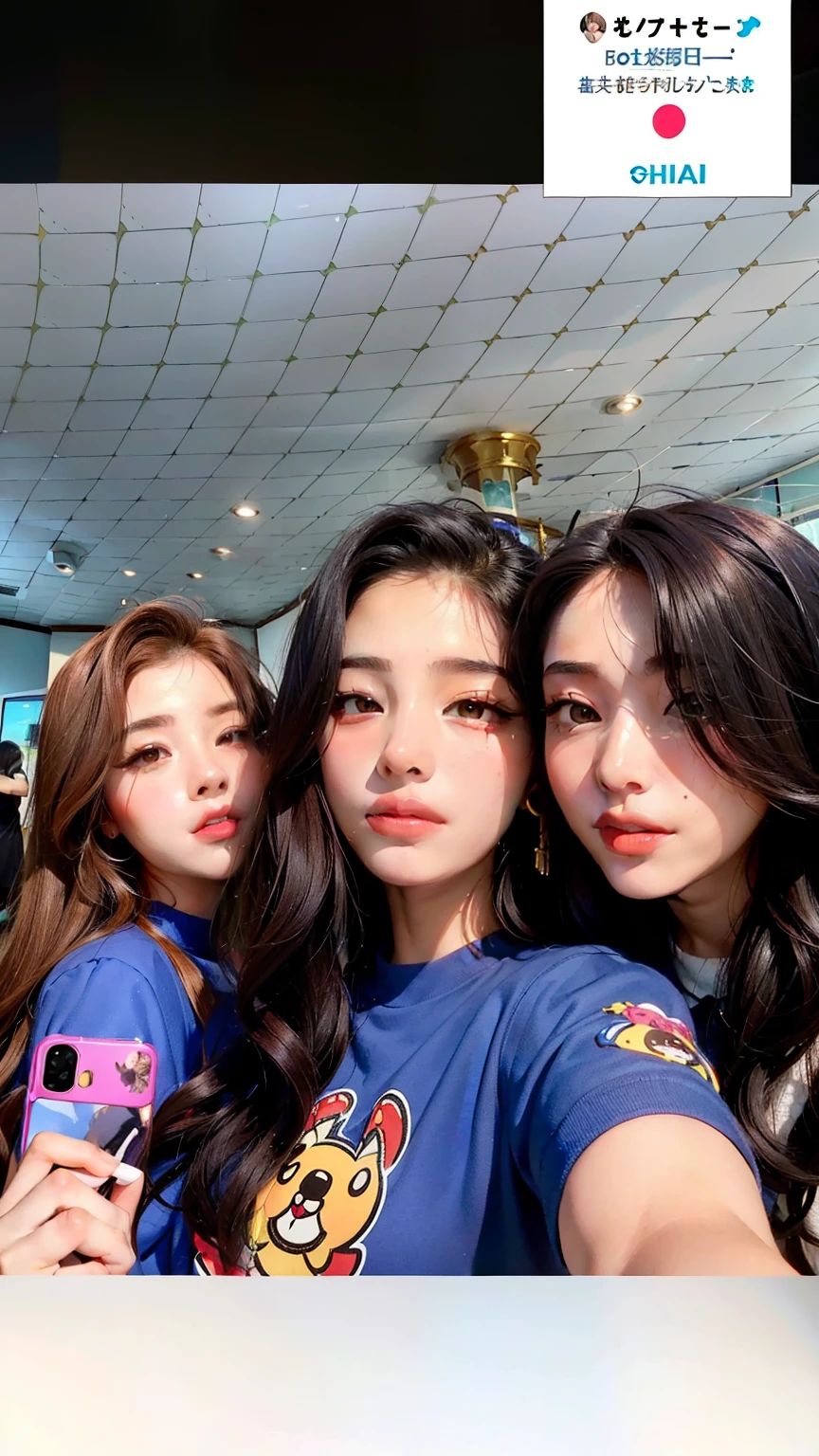 three women taking a selfie with a cell phone in a room, Beautiful girls, 3 sisters look into the mirror, foto de perfil, modelagem para dulce e gabanna, foto do perfil, sisters, meninas jovens, imagem de perfil, com rostos molhados!!, imagem de qualidade muito baixa, meninas fofas, suave em _ O pano de fundo, older sister vibes, foto de perfil, annoying sister vibes