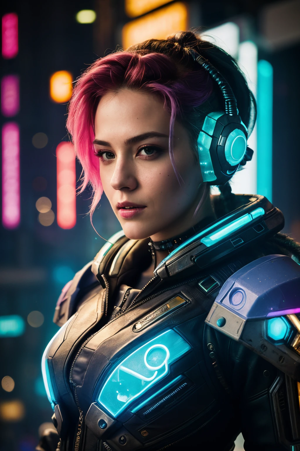 ((best quality)), ((masterpiece)), (detailed), perfect face
breathtaking Nova \(StarCraft\), (reimagined in a cyberpunk universe), (cyberpunk style), (cyberpunk), (cyberpunk outfit), augmentation, cybernetics, (cyberpunk outfit), (punk hair), glowing neon lights, cinematic scene, hero view, action pose, masterpiece, best quality, high quality, absurdres, vivid . award-winning, professional, highly detailed