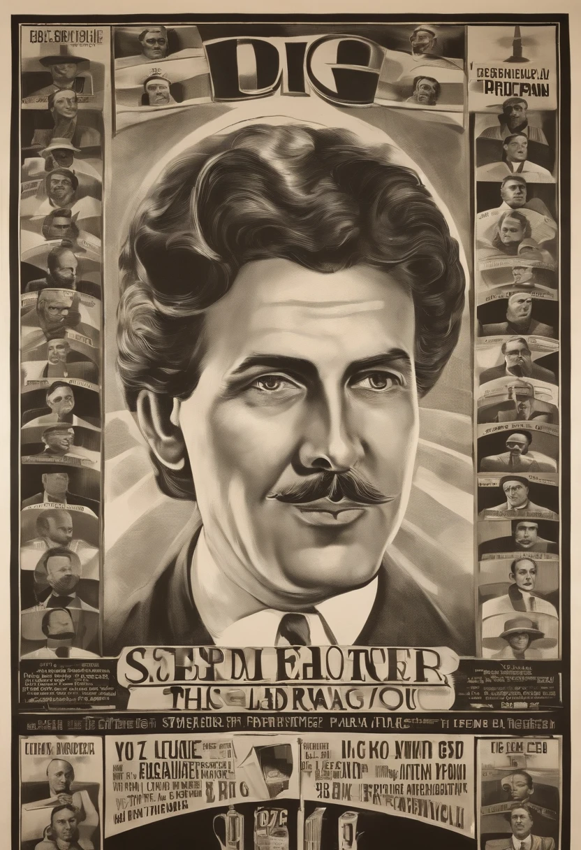 A photo of the interior of the Records Department at the Ministry of Truth, with rows of filing cabinets and documents,1984 novel,He is often just depicted in television broadcasts and on Propaganda Posters in a Soviet Artstyle. 

Big Brother is depicted as an imposing and authoritative figure, whose image is constantly displayed on posters and telescreens throughout Oceania. The Party's propaganda presents him as a larger-than-life leader, evoking a sense of power and control. His face is described as having a stern and watchful expression, which adds to the atmosphere of surveillance and scrutiny.

The iconic image associated with Big Brother features a man with a heavy mustache and a commanding gaze. His eyes are often described as piercing and seem to follow the citizens wherever they go. The Party's slogan, "Big Brother is watching you," reinforces the idea that his gaze is all-seeing and omnipresent.

It's important to note that the physical appearance of Big Brother is intentionally left somewhat ambiguous in the novel. This ambiguity serves to emphasize the symbolic nature of Big Brother as a representation of the Party and its ideology.

Propaganda Posters: The propaganda posters in Oceania feature a stylized image of Big Brother's face. The posters are often large and striking, designed to catch the attention of passersby. Big Brother's face is usually depicted in black and white, with sharp, defined features. His eyes, in particular, are portrayed as intense and penetrating. They seem to follow the viewer, creating a sense of constant surveillance. The stern expression on Big Brother's face communicates his authority and power. The posters often carry slogans or messages that promote loyalty to the Party or warn against thoughtcrime, reinforcing the idea that Big Brother is watching and that any disobedience will be detected and punished.

Telescreens: Telescreens are ubiquitous in Oceania and serve as a tool of constant surveillance and propaganda. These two-way communication devices transmit both audio and video, allowing the Party to monitor the actions and conversations of the citizens. Big Brother's face appears on telescreens at regular intervals, interrupting normal programming. The screen fills with an image of Big Brother, and his eyes seem to bore into the viewer. This interruption serves as a reminder that the citizens are constantly being watched and reinforces the Party's control over their lives. The telescreens also broadcast Party propaganda and speeches, with Big Brother's face often accompanying these messages, further cementing his role as the figurehead of the Party's ideology.

In both the propaganda posters and on telescreens, Big Brother's face is portrayed as a symbol of authority, surveillance, and control. The intense gaze and stern expression are meant to create a sense of unease and remind the citizens of the constant monitoring and manipulation they are subjected to. These visual representations of Big Brother serve as a constant reminder of the Party's power and the consequences of deviating from its doctrines.

His face resembles this of Oswald Mosely but with a bigger mustache.