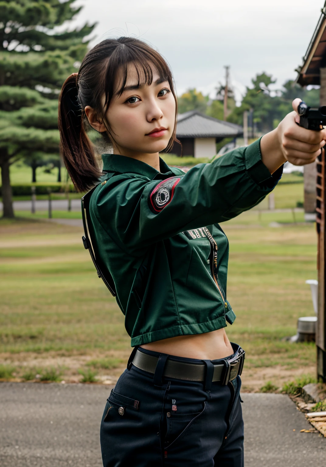 ((highest quality, masterpiece :1.3)), Photorealistic、Ultra-high resolution、Natural skin texture、Hyperrealism、Photograph from the knee up、Beautiful Japanese girl in her early teens、Tight Chinese fighting suit、playroom、Frightened expression、My eyes are watering