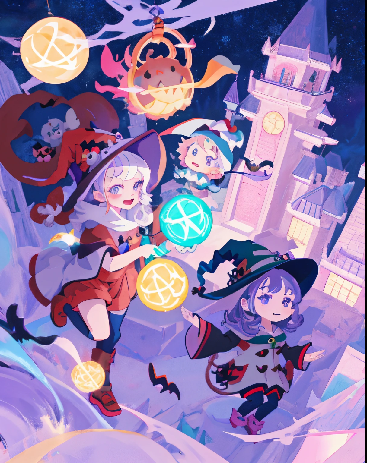 cartoon girl in a purple witch costume with a purple hat, chibi, witch girl, monster girl, witch academia, witchy, flirty anime witch casting magic, black - haired mage, chibi style, 2 d anime style, witch, anime moe artstyle, advanced digital chibi art, inspired by Takehisa Yumeji, a witch