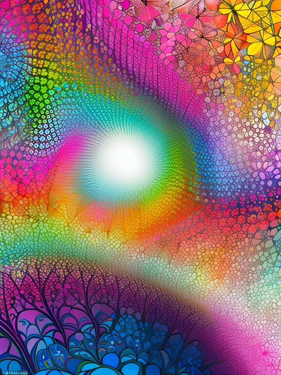flores coloridas, pena, (master part, Qualidade Superior, best quality, Arte Oficial, Beautiful and Aesthetic:1.2), (Arte Fractal:1.3),