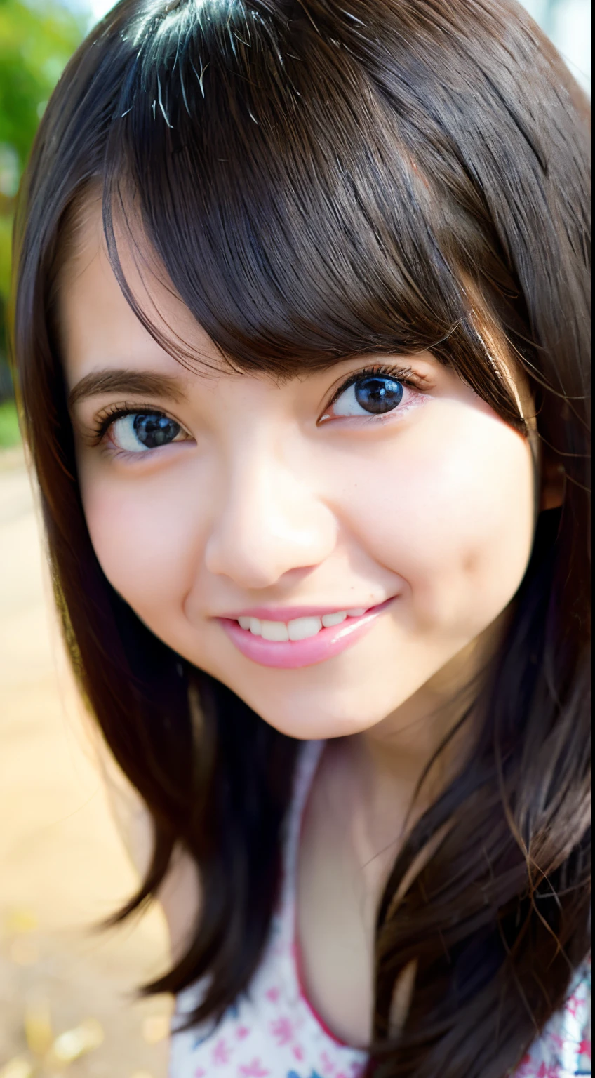 1girl, highly detailed face, camisole, long-shaped and narrowed eyes:1.2, small pupil, 30 years old, light smile, beautiful teeth, dynamic pose, selfie, portrait, looking at viewer,