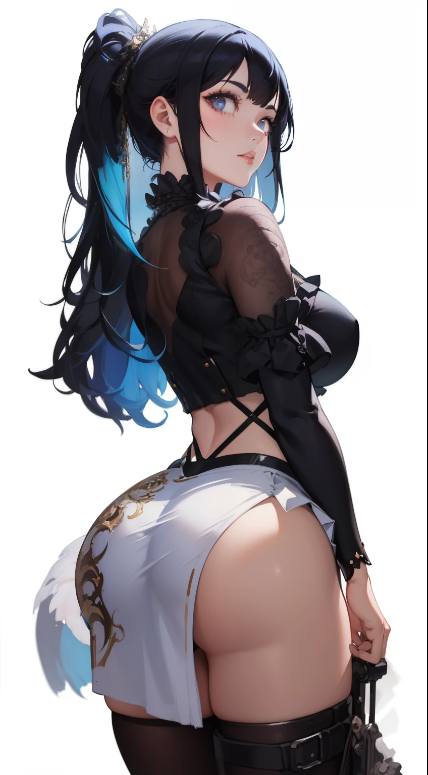 a close up of a person with a very big ass in a short skirt, extremely detailed artgerm, 8k high quality detailed art, guweiz on artstation pixiv, trending on artstation pixiv, guweiz on pixiv artstation, pixiv 3dcg, wlop rossdraws, by Shitao, rossdraws 2. 5
