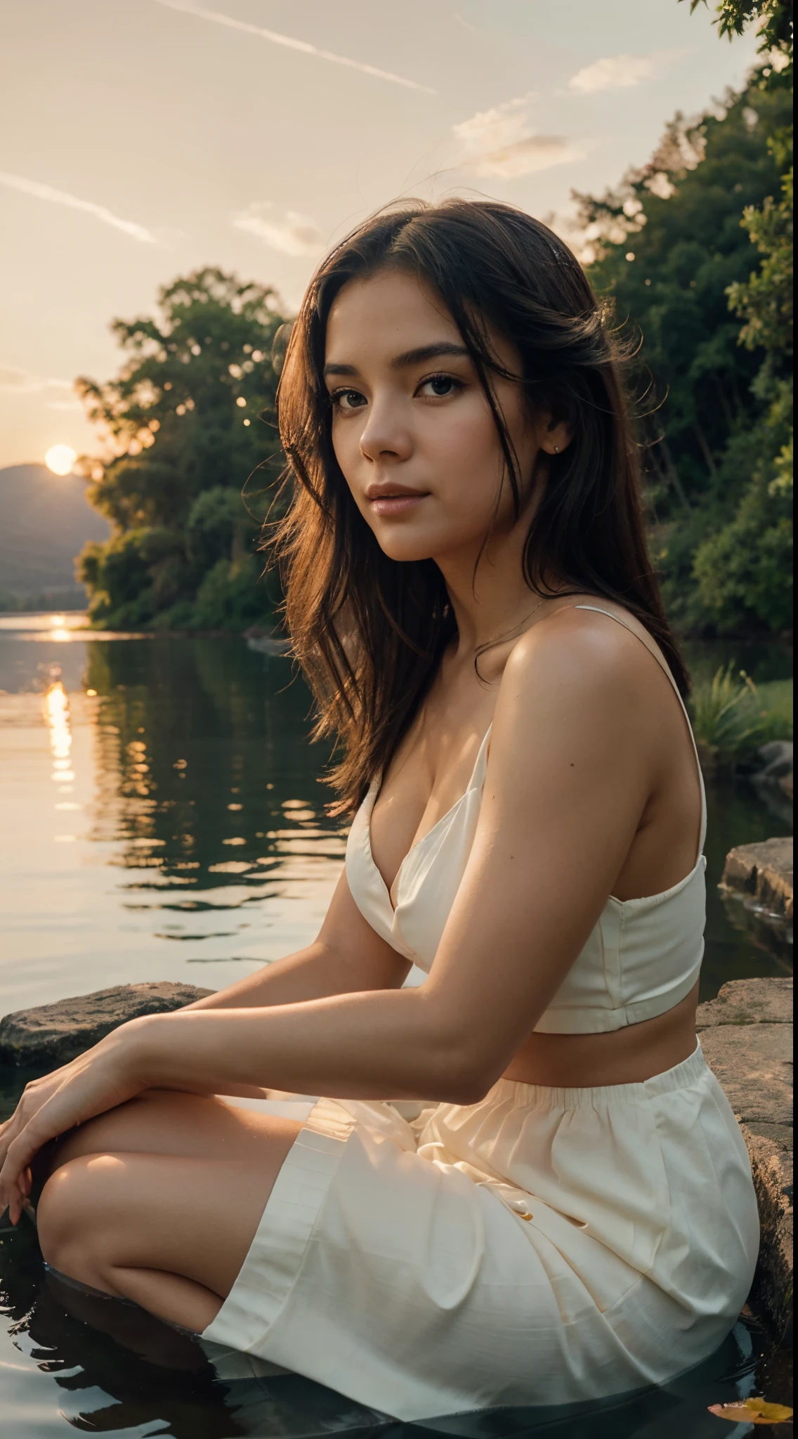 a beautiful girl, on the bank of river, egerly waiting for someone, while wind blows her hat, cinematic view::3 old photograph::3 dusk::3 moonlight::3 dslr::3 --aspect 16:9 --version 2 --quality .5 --stylize 10