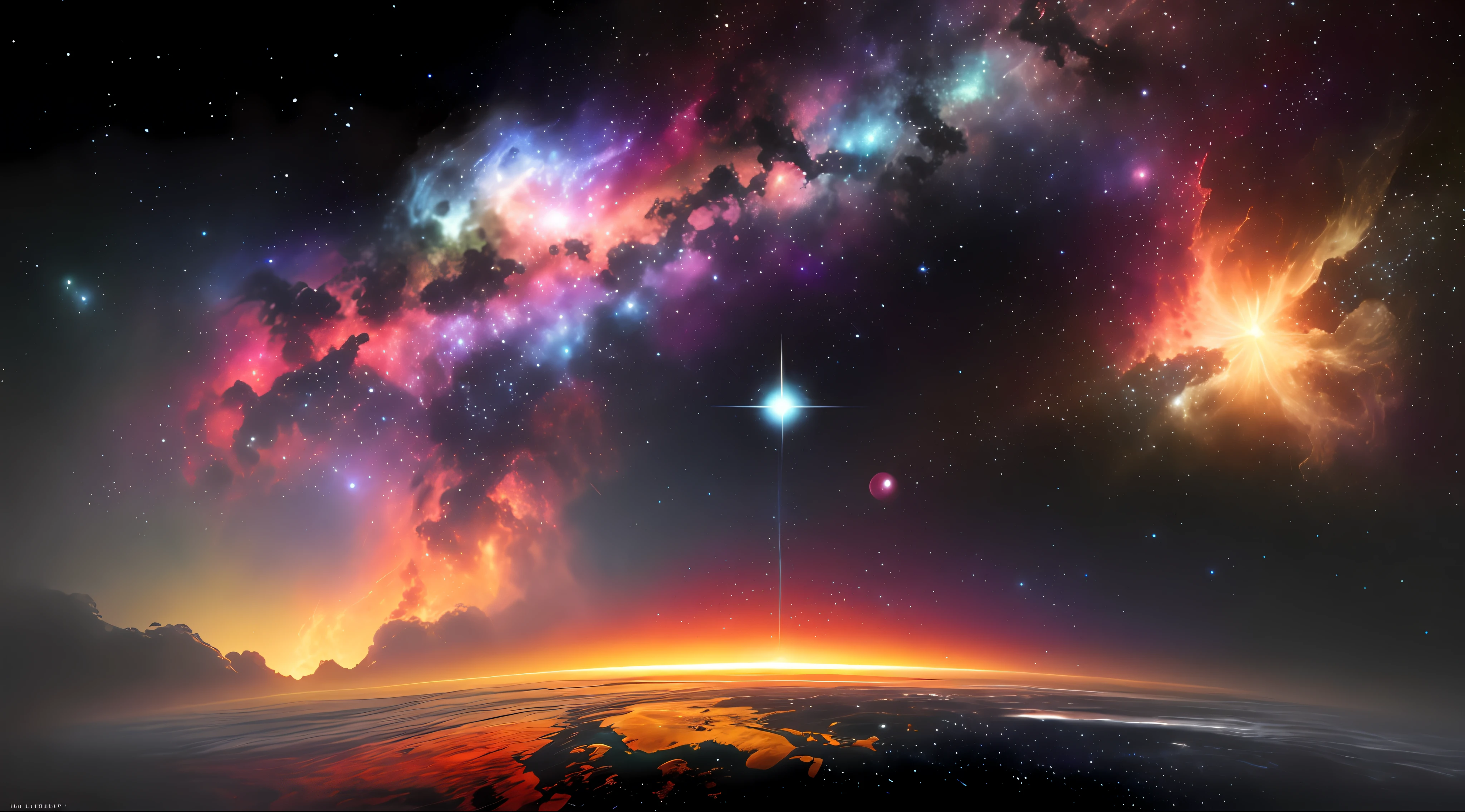 intergalactic nebula with stars and planets, comets, ultrarealisticx