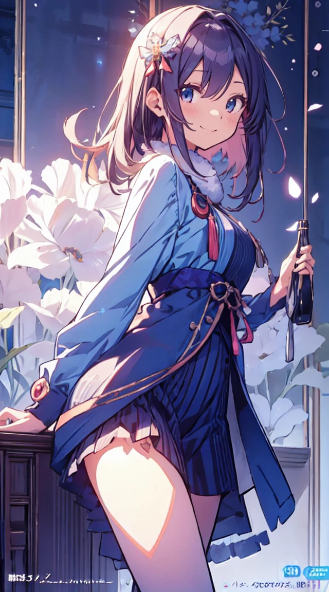 masutepiece, Best Quality,Illustration, Wallpaper, ultra -detail, 1beautiful girl、♡、Futomo、Poses in motion、Smiling smile