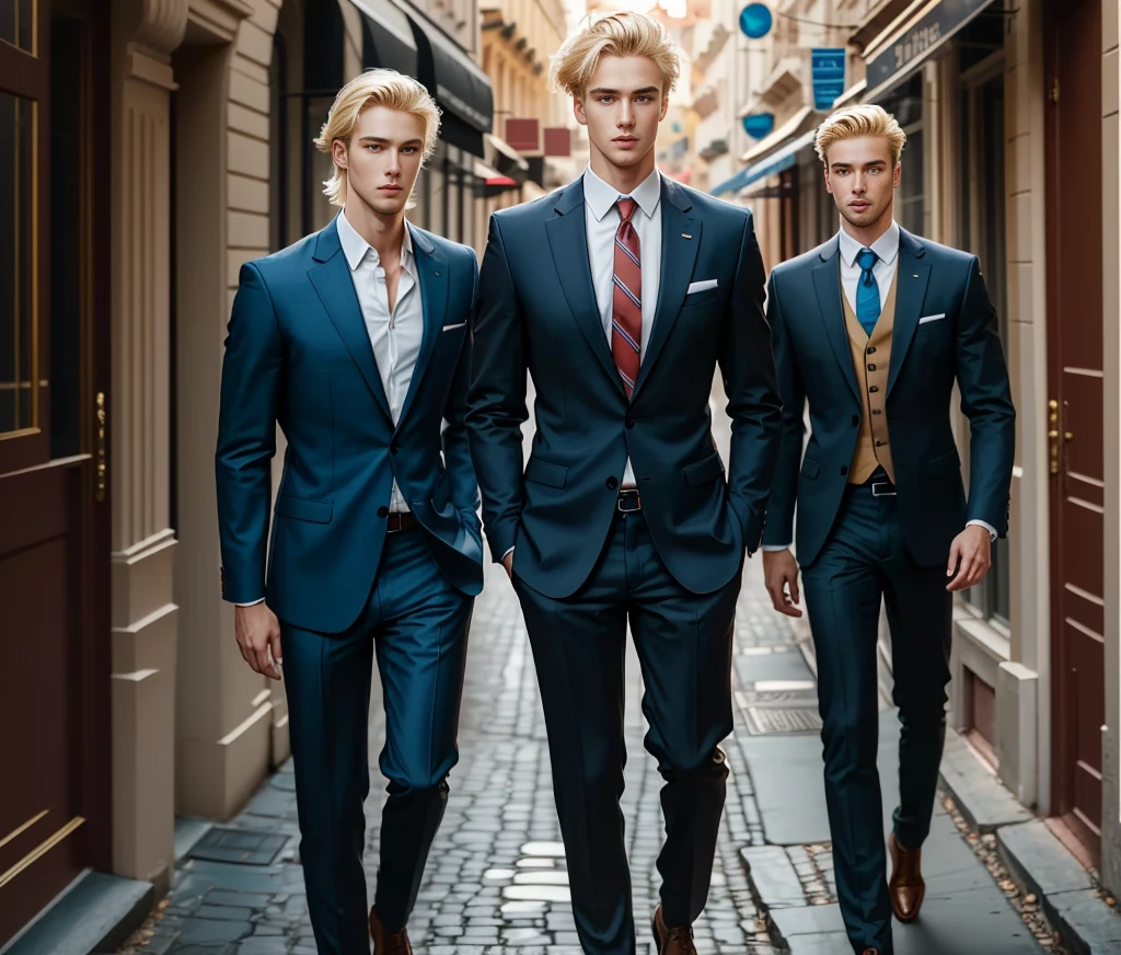 Film,A European and American man,Tall guy,Blonde hair,dressed in a suit