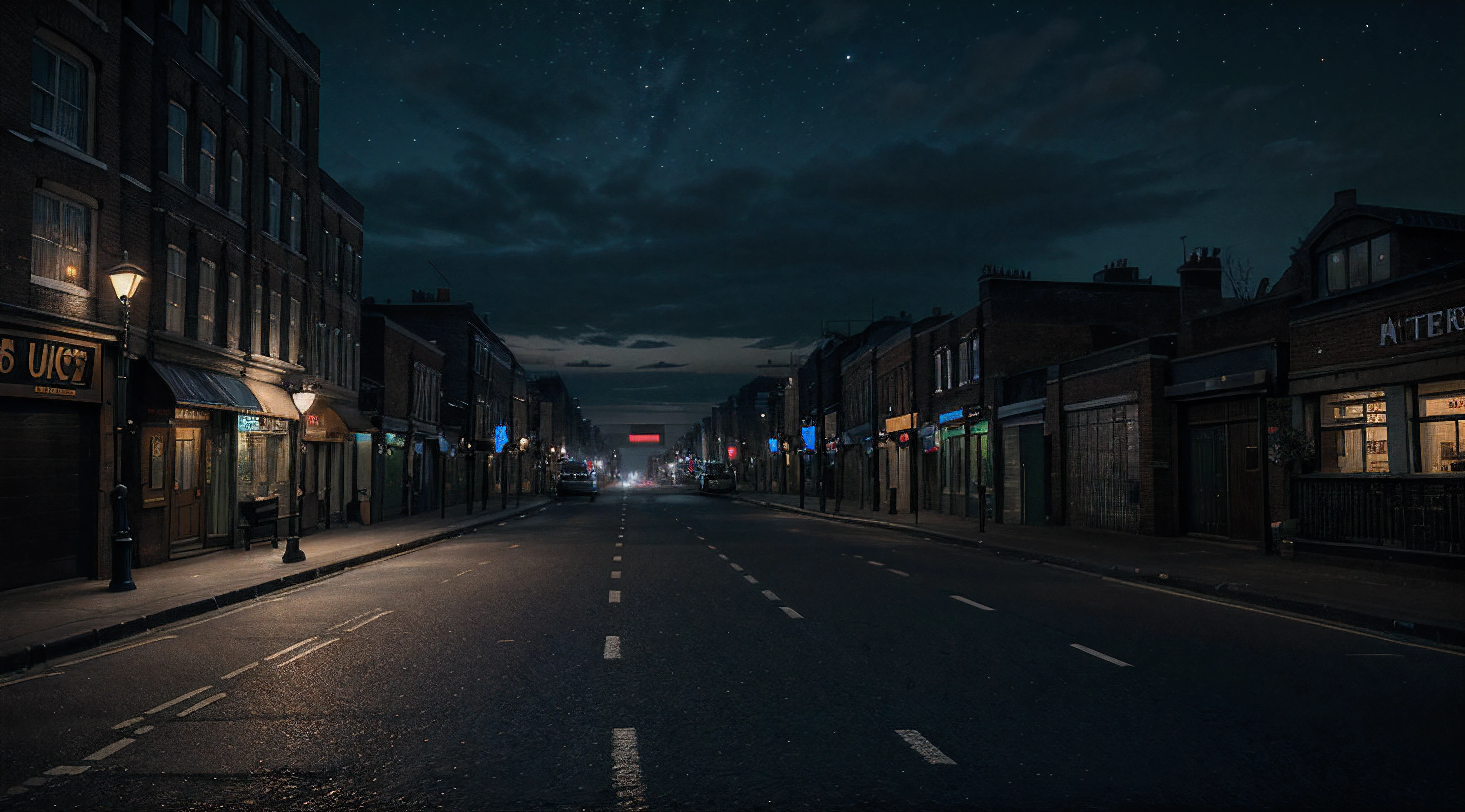 /prompt:night time in north london without people & anmals,hyper-realistic,Ultra hd,cinematic,unrealengine5,reallife