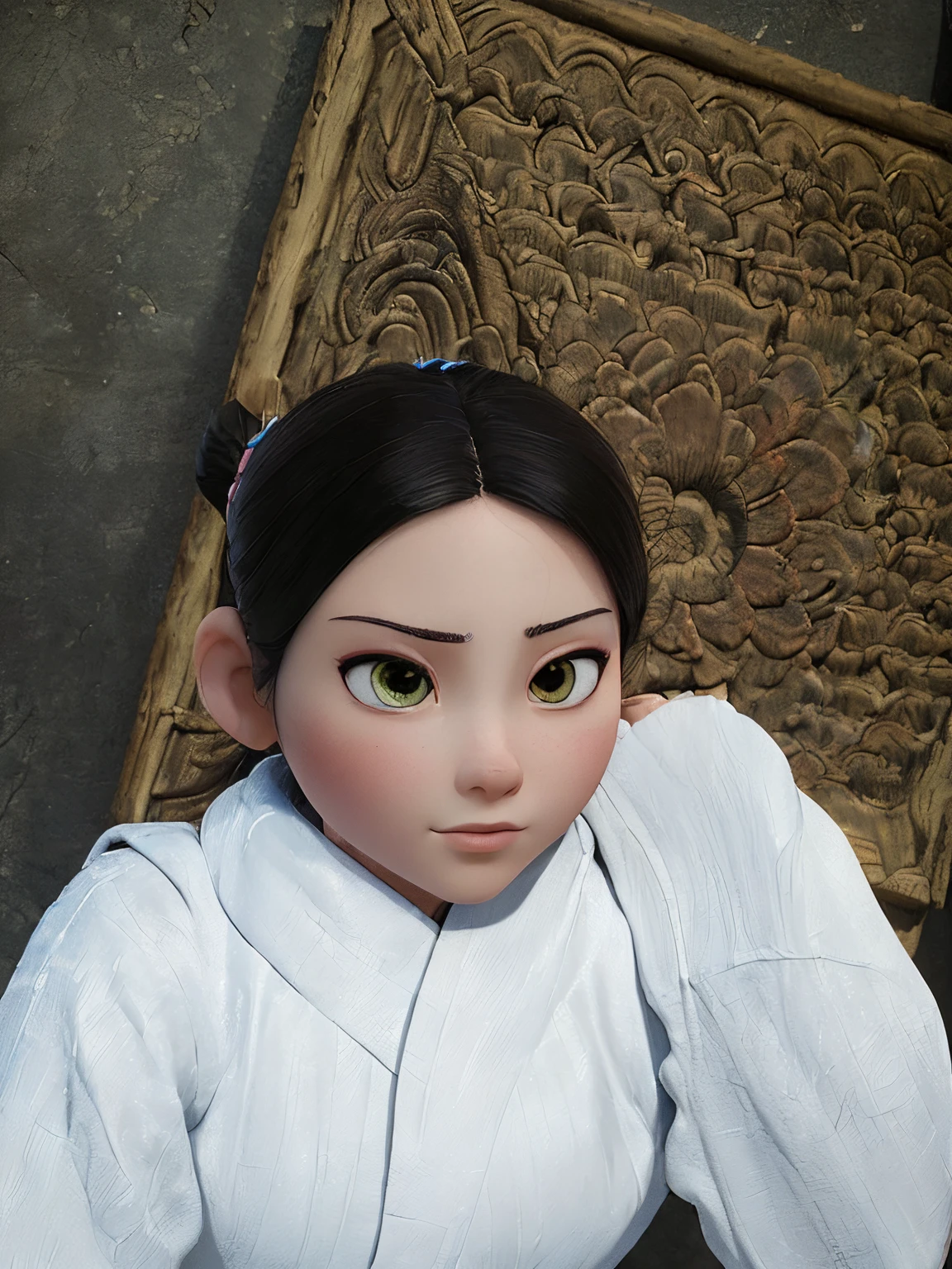 ((top quality, Top image quality, masterpiece, complete fingers, Slender beauty,)) (masterpiece1.5), best quality, expressive eyes, perfect face Beautiful. ((Wear is Japanese Ninja kunoichi costume. design is Beautiful many flower style.)) Beautiful Anim...