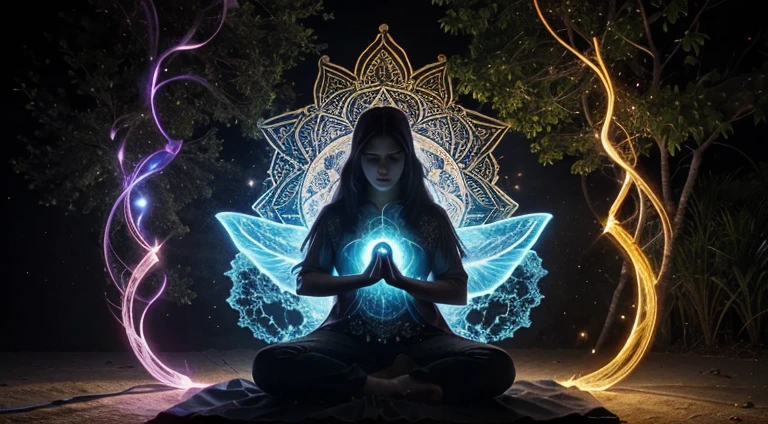 Criar um papel de parede para o banner do YouTube , Espiritualidade, Magic, alma, energia, universo, Natureza, magia MEDITANDO
