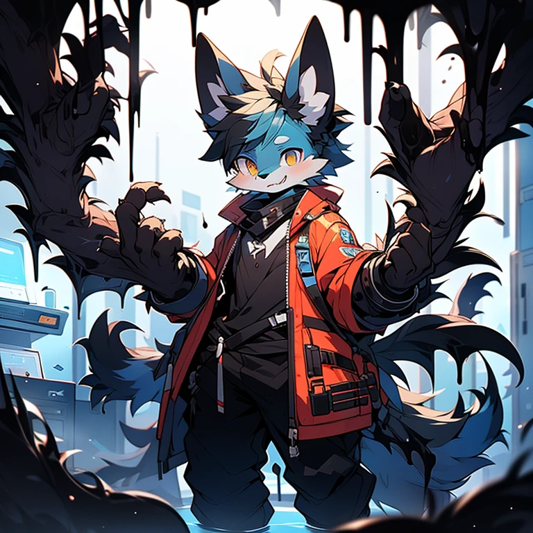Game CG,(younge boy),(juvenile sense),Wolf ears,The wound bleeds,painful,Wolf tail,Battle damage,Goggles,(One-piece suit),trousers,Racing gloves,Heavy machine boots,Sit with your legs open,