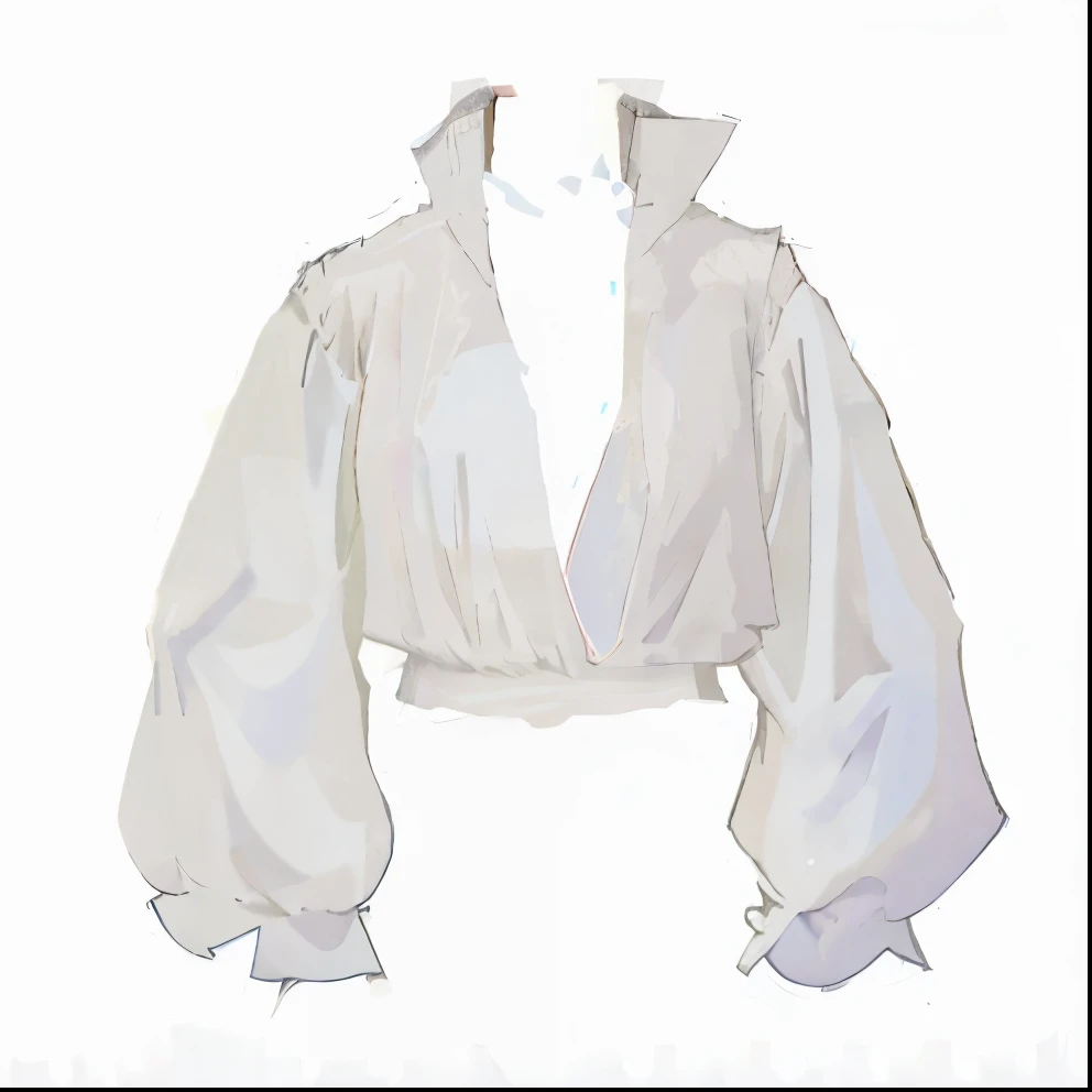 a white blouse with a long sleeve and a collar, voluminous sleeves, wearing white silk, white blouse, open v chest clothes, wearing a blouse, satin, white silky outfit, white clothing, puff sleeves, white russian clothes, open shirt, white sleeves, look, generous cleavage open jacket, cream colored blouse, white jacket, loose - fitting blouses 2D shirt drawing shirt drawing 2d