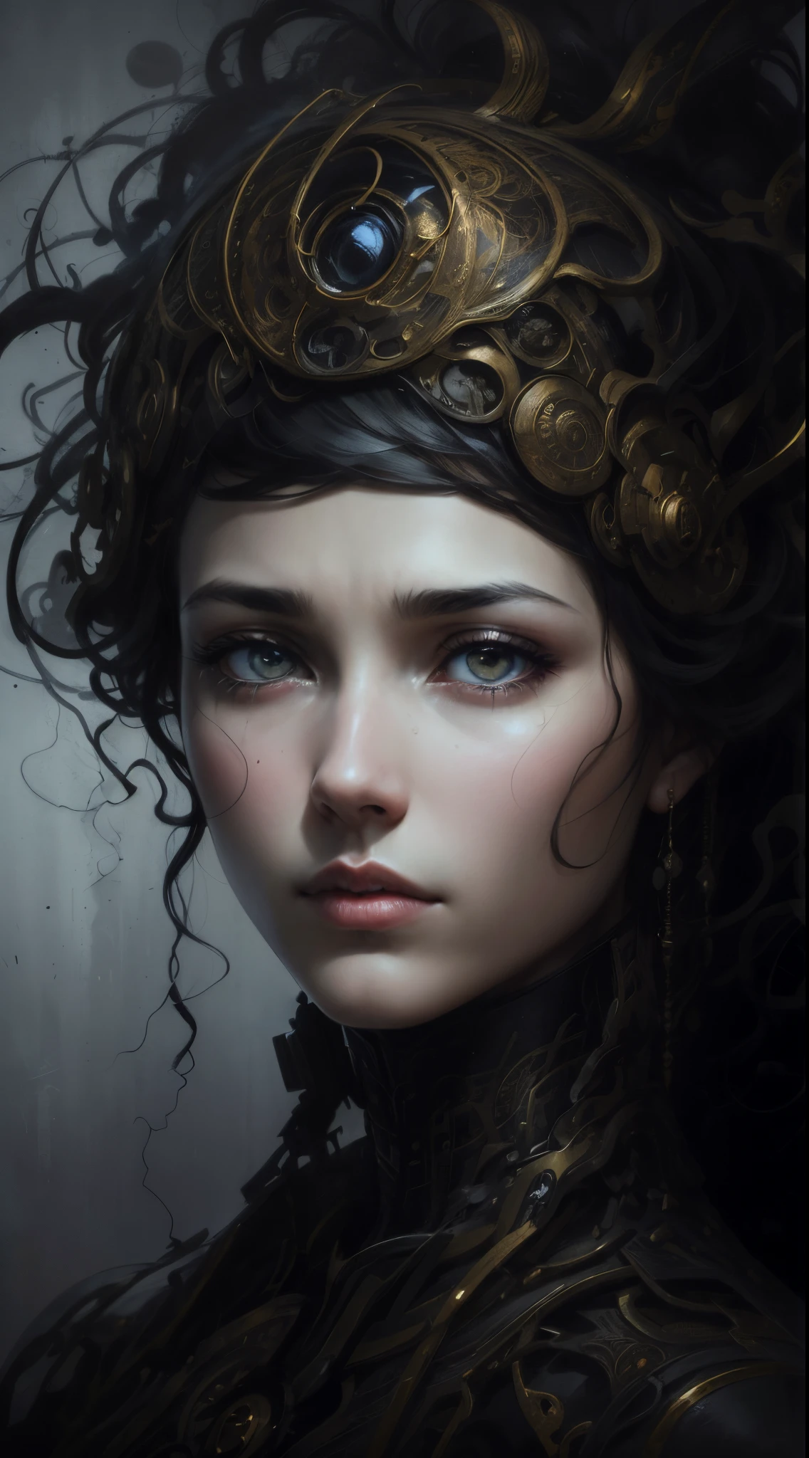 official art, unity 8k wallpaper, ultra detailed, beautiful and aesthetic, masterpiece, best quality, 1girl, extremely detailed, dynamic angle, the most beautiful form of chaos, elegant, a brutalist designed, vivid colours, romanticism, by james jean, roby dwi antono, ross tran, francis bacon, michal mraz, adrian ghenie, petra cortright, gerhard richter, takato yamamoto, ashley wood, atmospheric, ecstasy of musical notes, streaming musical notes visible