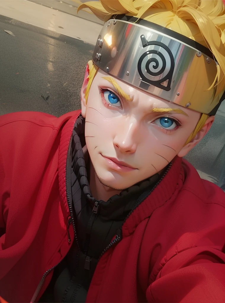uzumaki naruto, , Foco masculino, master part, best quality, (retrato, Close-up), Looking at the Viewer, sombra e luz, primeiro plano borrado, konohagakure symbol, dentro, drop of waters, olhos vermelhos, Esclera Negra, na cama, cold and bloodthirsty smile,