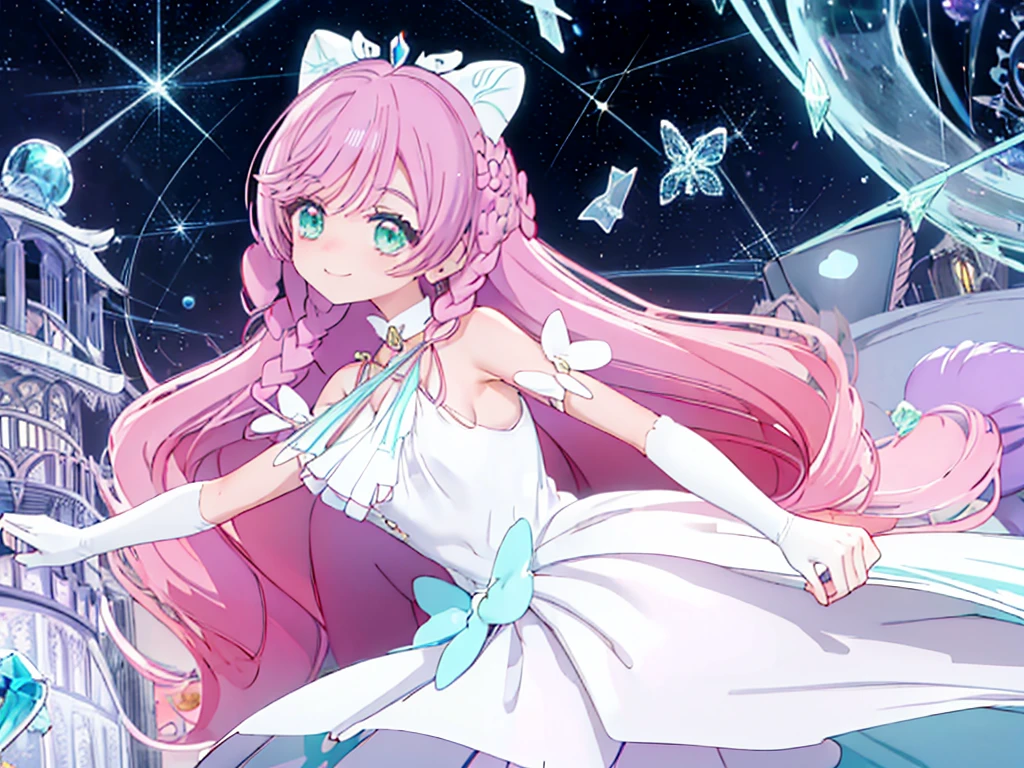 1 woman、Radiant hair、fluffy and soft hair、Sparkling eyes、爆乳、Too large breasts、Seductive breasts、Sheer underwear、Tiara of the Goddess、goddess god々Feeling、lace cape、aquamarine choker、Castle Room、Long Lace Bale、Ruffles and ribbons、A smile、The upper part of the body、 A glowing wand made of crystal.、Wings encrusted with aquamarine、A benevolent look、Eternal brilliance、Too large breasts、爆乳、puffy chest、Cinderella's Castle、Navel Ejection、I can see my nipples