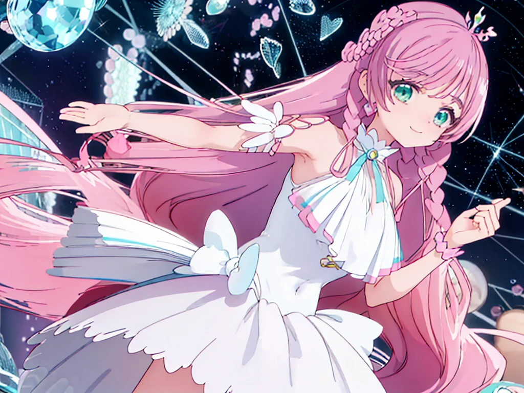 1 woman、Radiant hair、fluffy and soft hair、Sparkling eyes、爆乳、Too large breasts、Seductive breasts、Sheer underwear、Tiara of the Goddess、goddess god々Feeling、lace cape、aquamarine choker、Castle Room、Long Lace Bale、Ruffles and ribbons、A smile、The upper part of the body、 A glowing wand made of crystal.、Wings encrusted with aquamarine、A benevolent look、Eternal brilliance、Too large breasts、爆乳、puffy chest、Cinderella's Castle、Navel Ejection、I can see my nipples