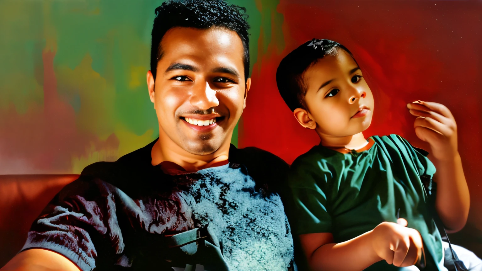 (64 mil, Foto RAW, melhor qualidade, obra-prima: 1.2), ultra-detalhado, arte formal, renderizado: 1.37, foto na parte superior do corpo, (A HAPPY MAN HOLDING A HAPPY BABY IN HIS LAP) ((EM UM PARQUE BONITO),Beleza, ,sorrindo e ele sorri, pose IN FOOT and,Cheio de flor cor-s flores borboletas )and birds),detalhes,rosas,flores),detalhes