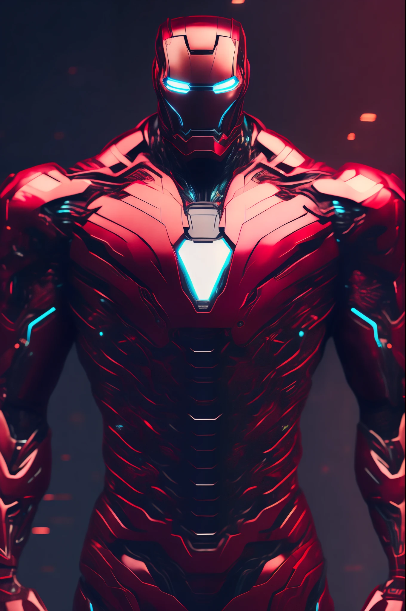 Iron Man Bodybuilder, Cyberpunk, 8k.