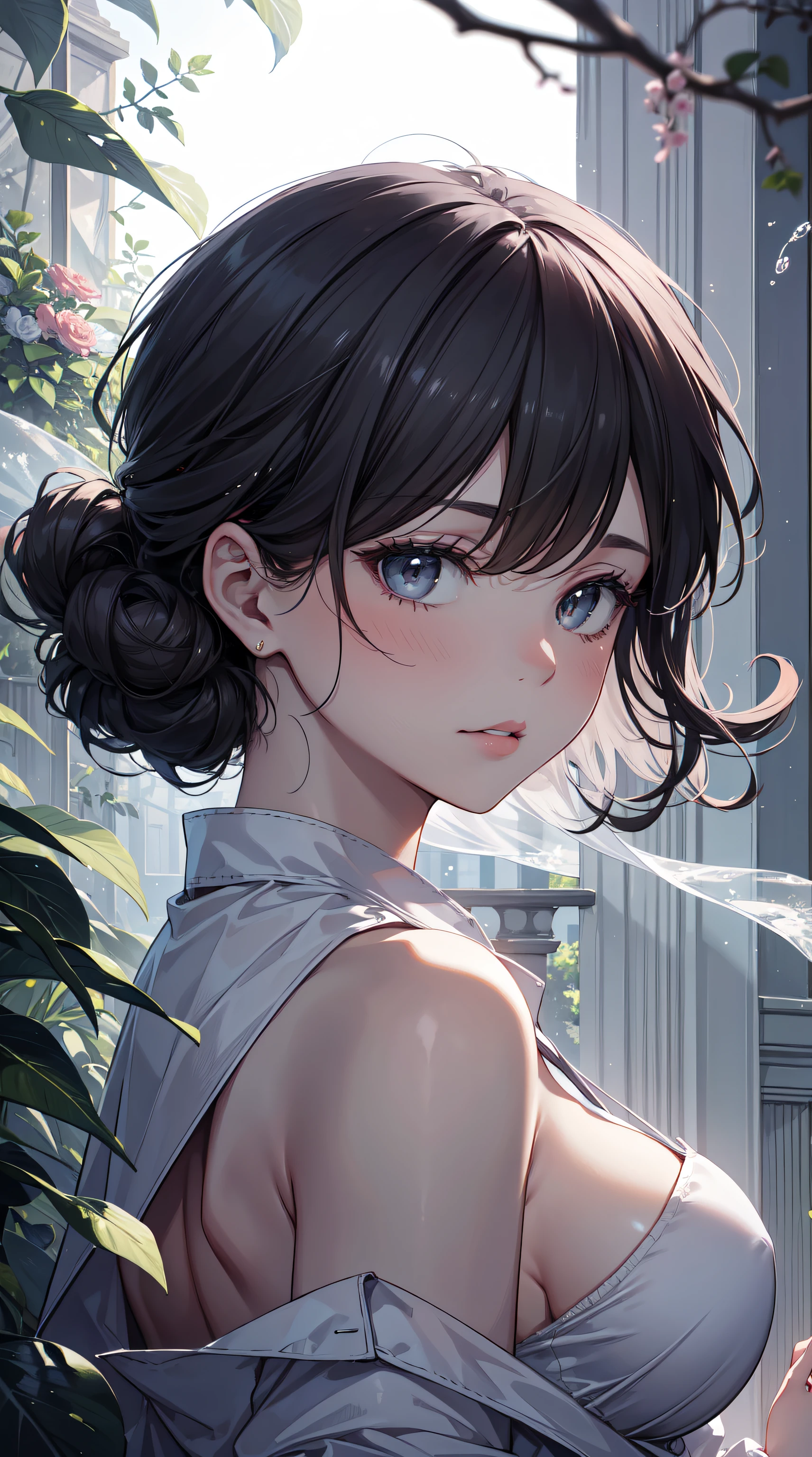 Eyes are bright,lush lips,Bouncy curls,Curvy body,floating robe,Gentle background,Ethereal atmosphere,subtly illuminate,beautiful postures,classic portrait,Smooth skin,Eyebrows are very clear,captivatinggaze,Painting texture,vibrant with colors,Subtle gradients,Harmonious composition,ImpeccableCraftsmanship,Meticulous attention to detail,Delicate facial expressions,Clever use of light and shadow,emotive depth,evoke a feeling of tranquility and beauty,extremely realistic depiction,emphasis model'natural beauty and elegance.